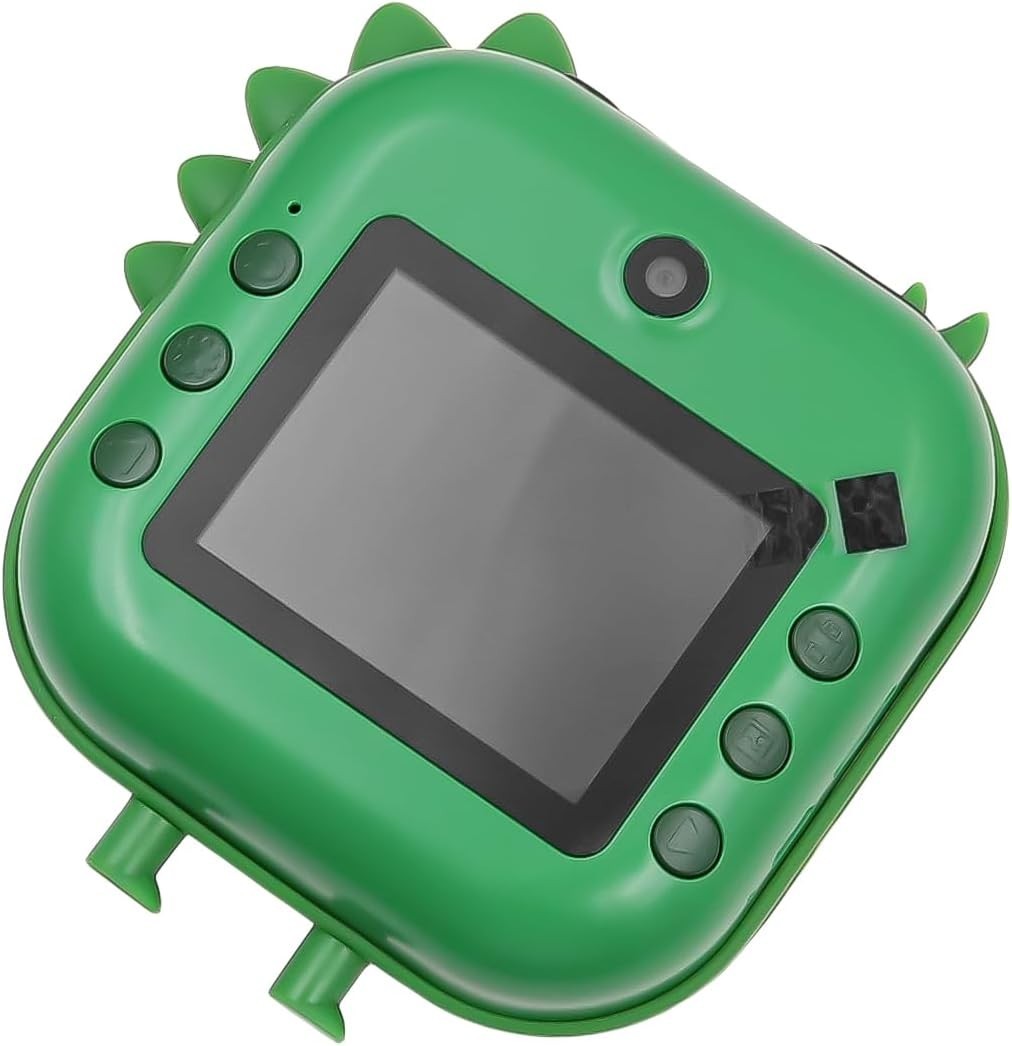 Kids Instant Print Camera 48MP 1080P HD Dinosaur Camera Green Toy