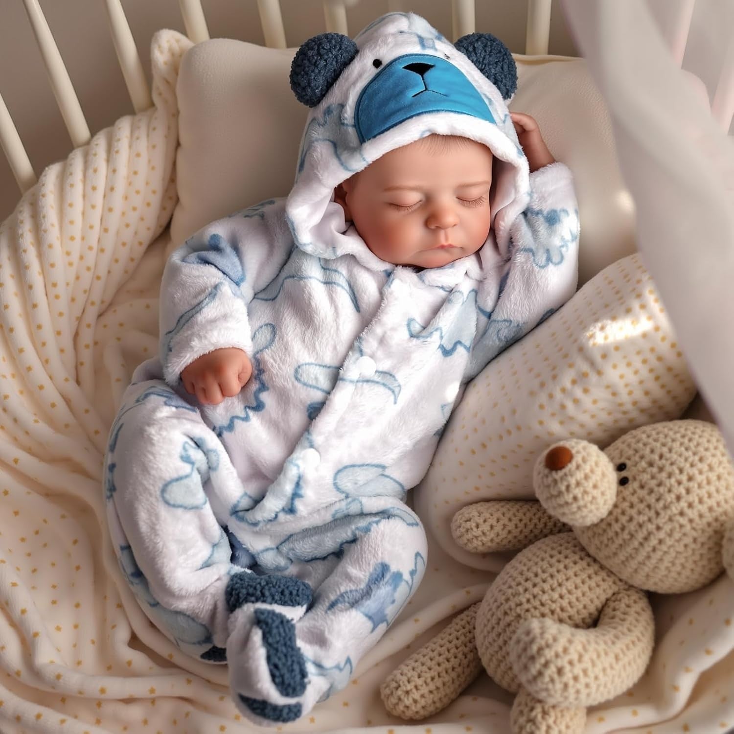 20in Reborn Baby Doll Boy Sleeping Eyes Closed Soft Cloth Body