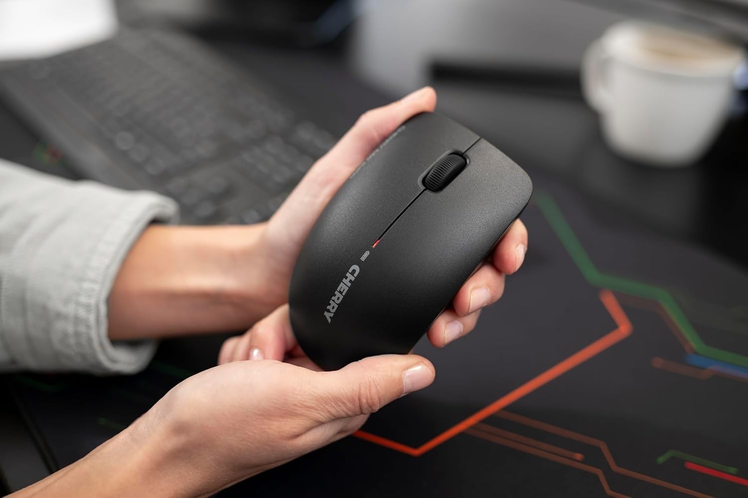 Wireless Office Mouse 2.4GHz Optical 1200 DPI Ambidextrous Black
