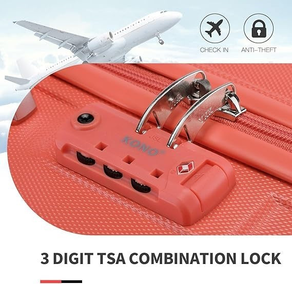 Travel Suitcase 24” ABS+PC Hard Shell Spinner Wheels with TSA Lock