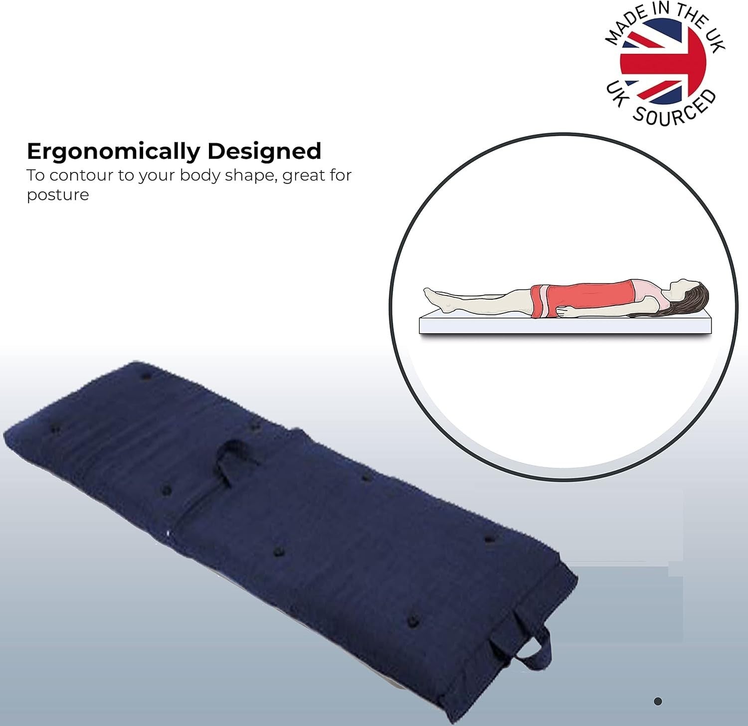 Single Roll-Up Futon Mattress | Folding Bed | Soft Touch | Navy Blue