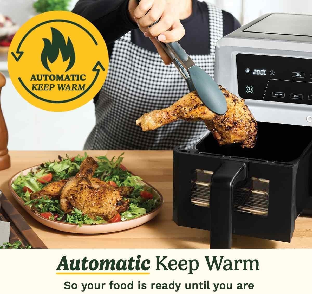 10.4L Dual Drawer Air Fryer PFAS Free 2x5.2L Windows Max Crisp 6in1