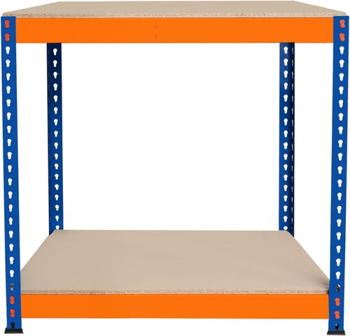 Heavy Duty Garage Workbench 300kg Shelves Boltless Steel Frame 90x45x90