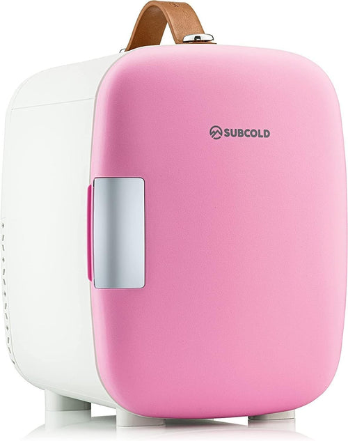 Portable 4L Mini Fridge Small Cooler for Office Bedroom Car Travel Pink