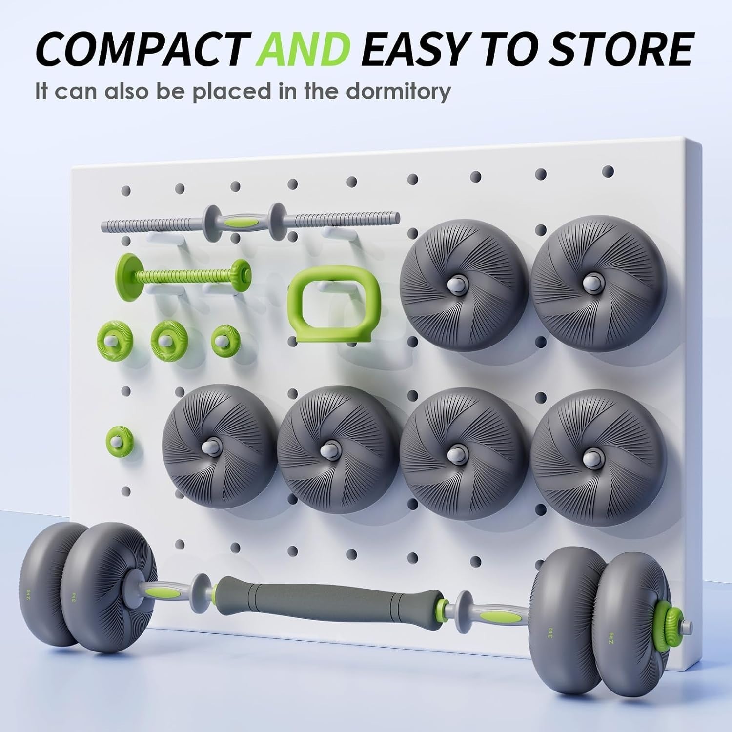 4-in-1 Adjustable Dumbbell Barbell Kettlebell Push Up Home Gym Set
