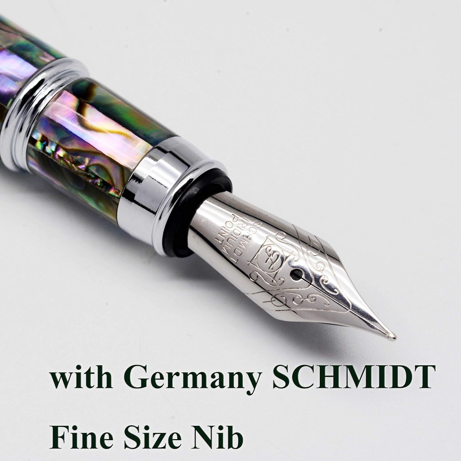 Luxury Blue Abalone Shell Fountain Pen Fine Nib Gift Set