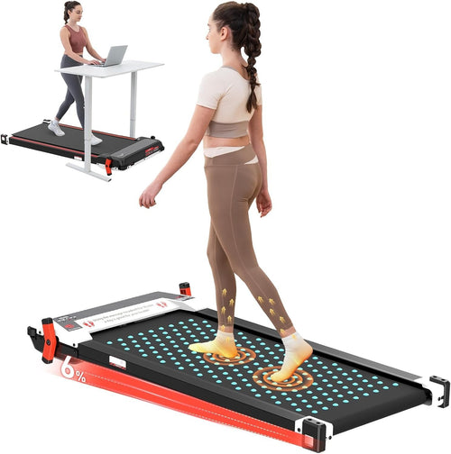 Under Desk Folding Treadmill 6km/h Quiet Walking Pad Home Office FitnessUnder De