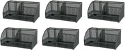 Metal Desk Organiser with 7 Compartments & Drawer – Graphite 6-Pack