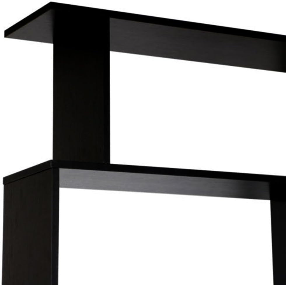 Modern S Shape 6 Tier Bookcase Free Standing Display Storage Shelf Unit Black