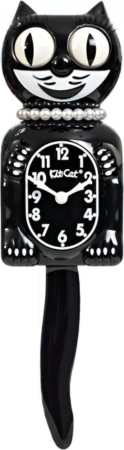 Black Cat Wall Clock Retro 15” Silent Eyes Moving Battery Operated Gift
