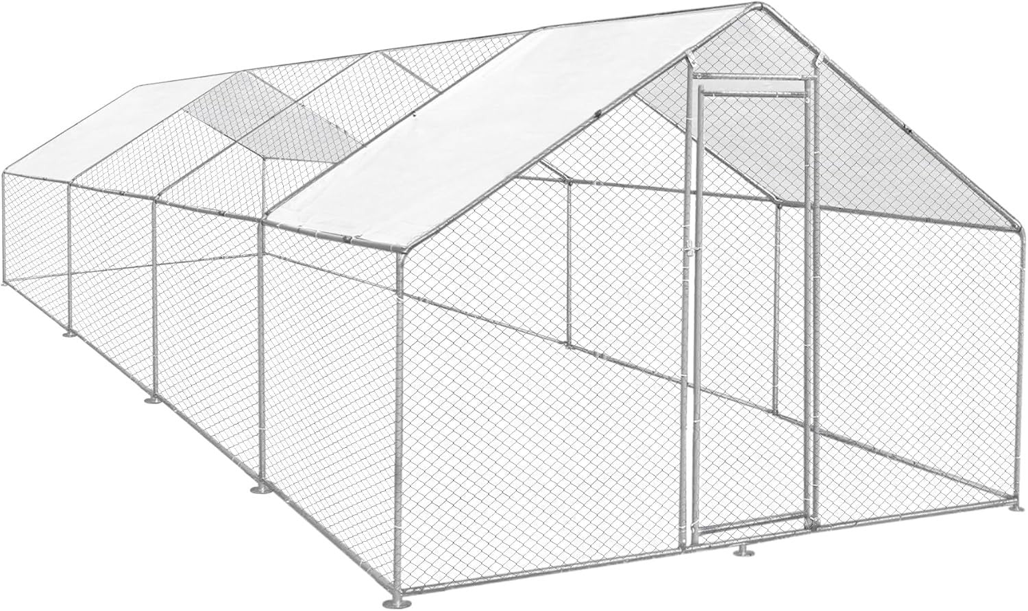 Walk In Chicken Run 8x3x2m Galvanised Steel Coop Pen Cover