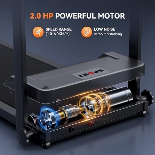 Foldable Walking Treadmill 2HP LED Display Home Office Jogging Pad