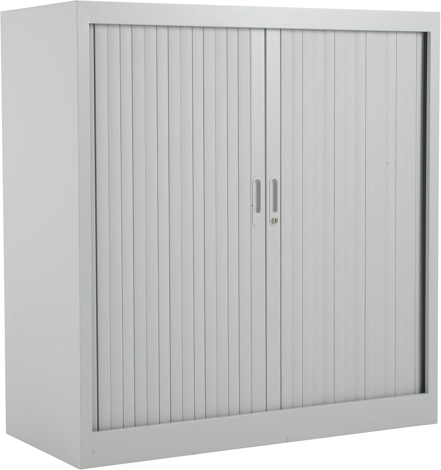 Grey Metal Lockable Storage Cabinet Office Cupboard with Adjustable Shelves