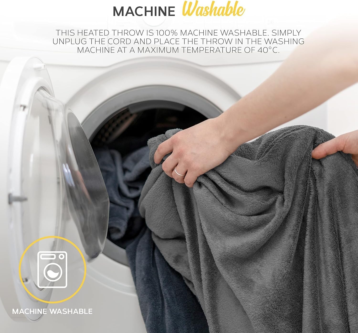 King Electric Heated Blanket 180x200cm 9 Heat Settings Timer Washable