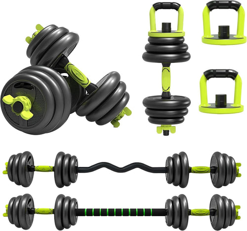 20kg Adjustable 6-in-1 Home Gym Weights Dumbbell Barbell Kettlebell Set