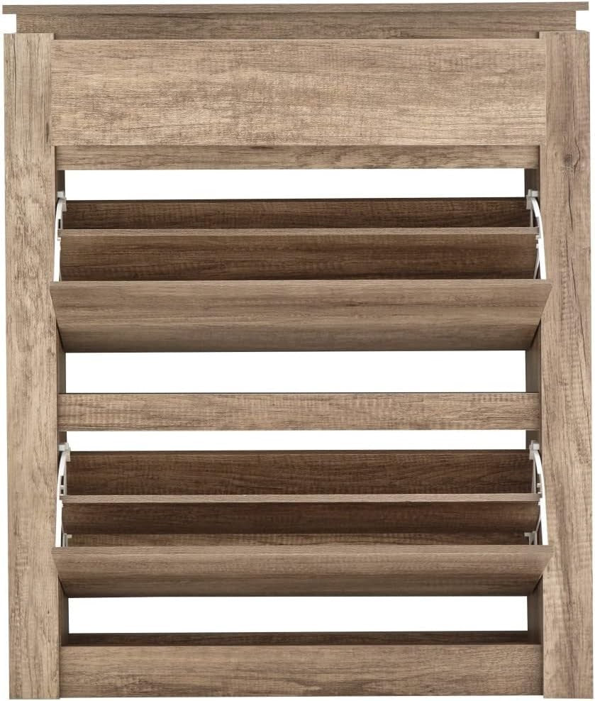 Oak Shoe Storage Cabinet with 3 Drawers & Adjustable Shelf – Space Saver