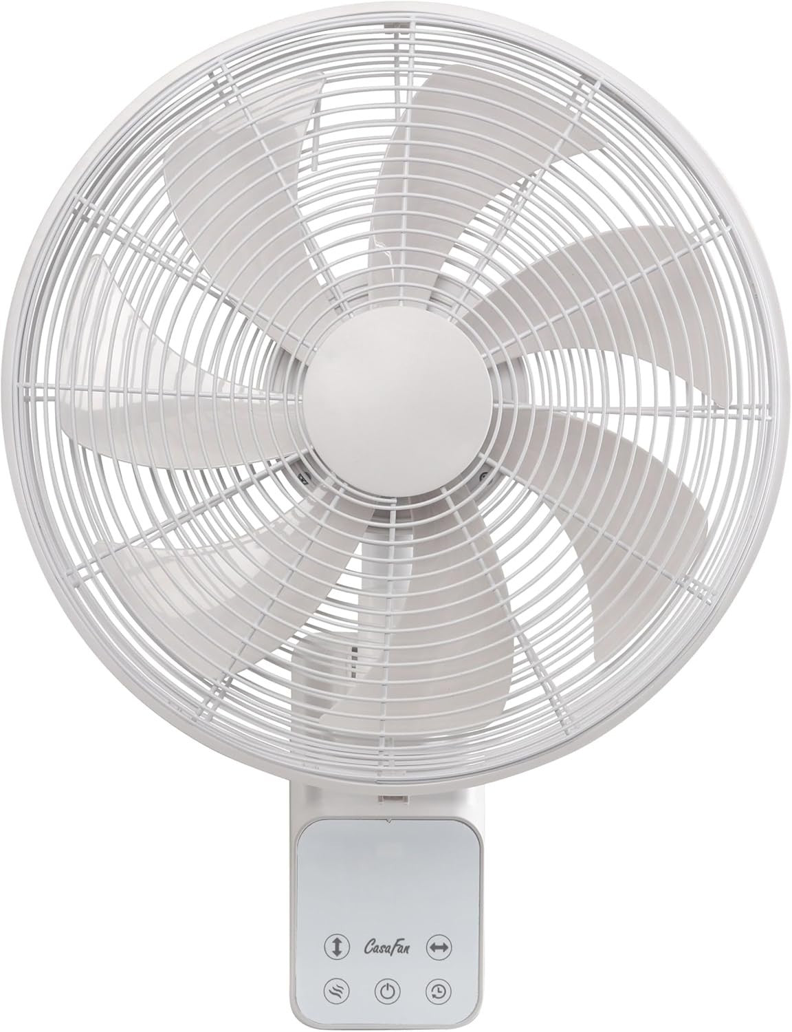 White Wall Fan 5-Speed Remote Controlled Quiet Design 45W Modern Cooling