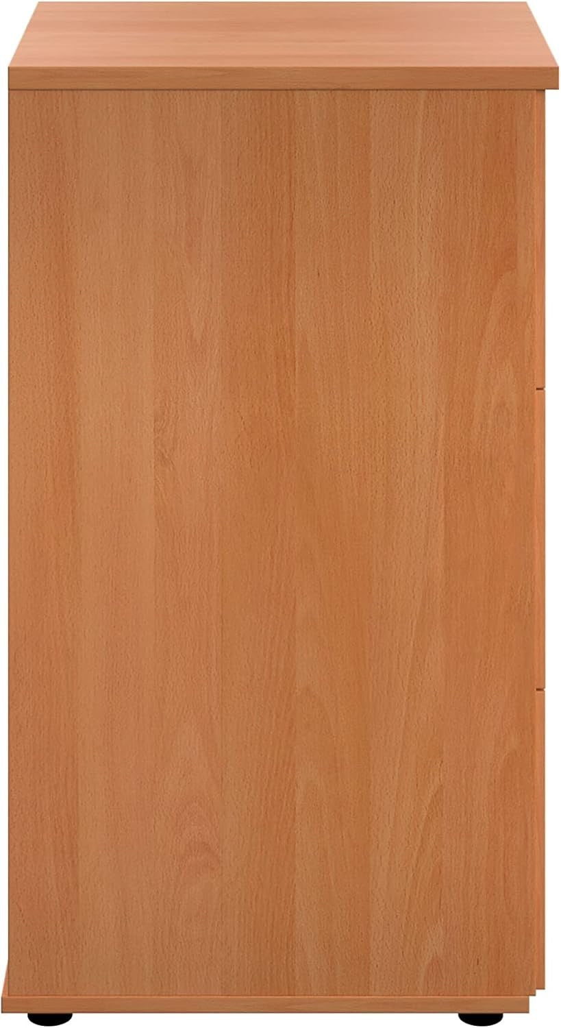 Beech Filing Cabinet 3 Drawer Lockable 105cm Heavy Duty Office