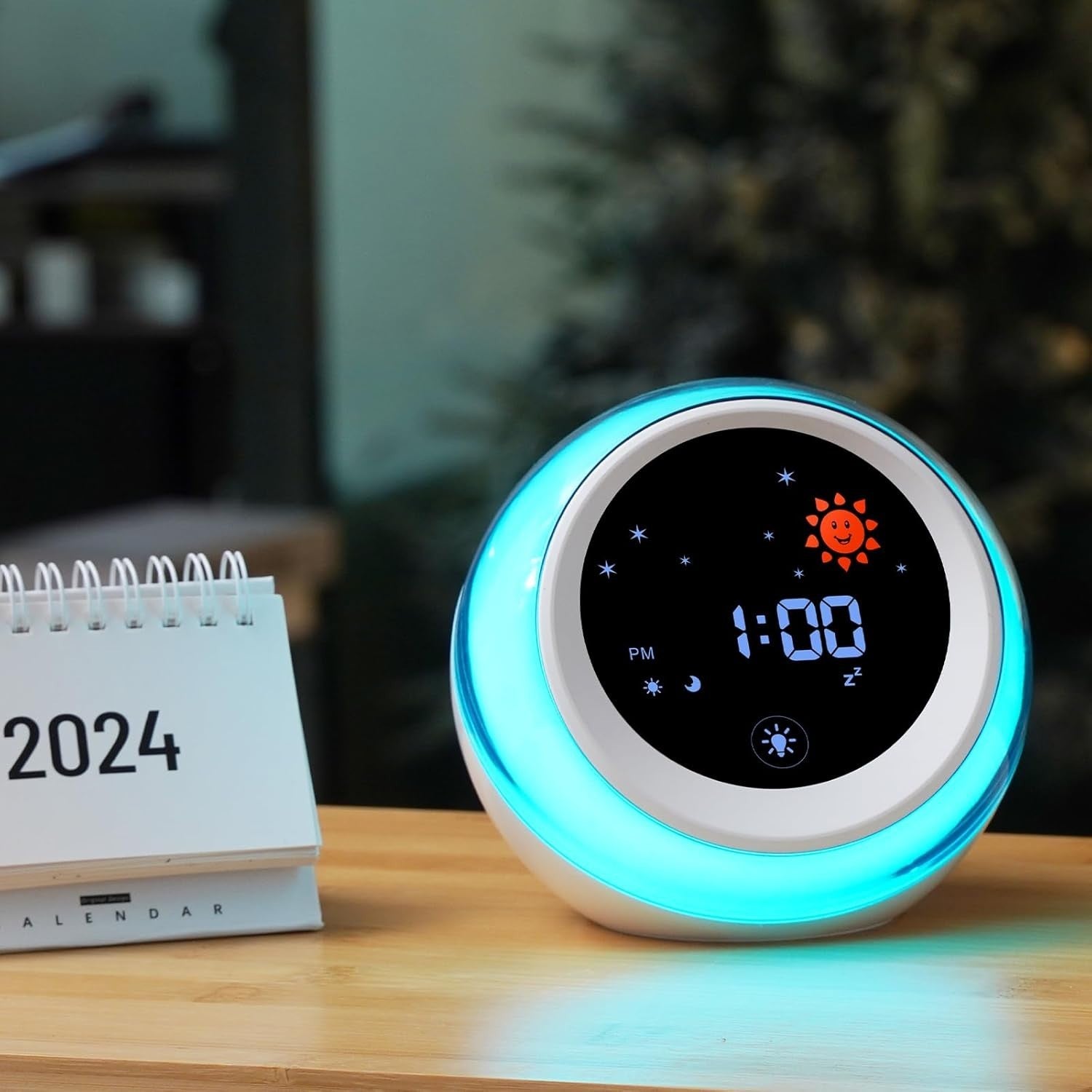 Kids Sleep Training Alarm Clock with Night Light, Sound Machine & Nap Timer