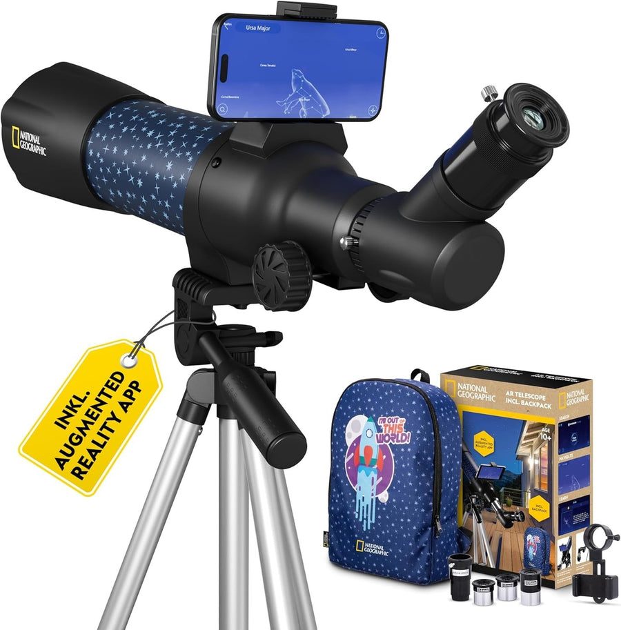 Children's Smart AR Telescope 70mm 20X-300X Astronomy Kit Blue Tripod