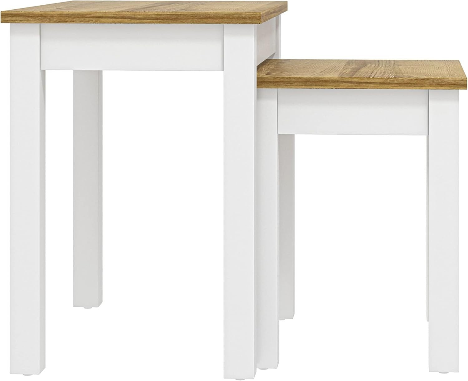 Space Saver Nesting Coffee Table Set White Wood Rectangular Storage