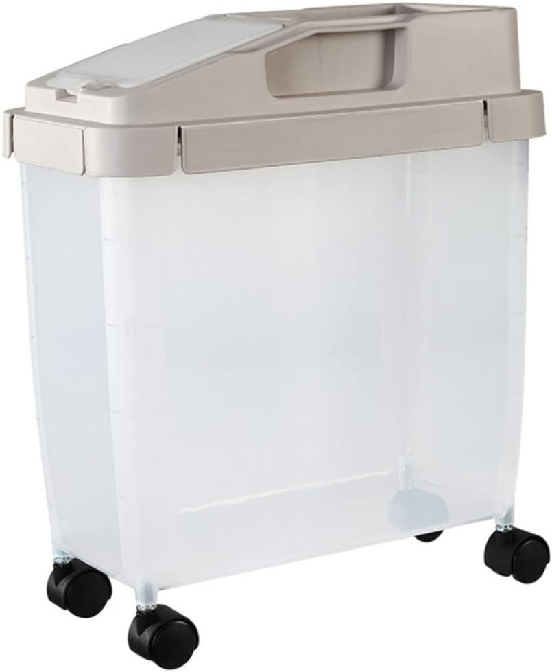 10KG Rice Storage Bin on Wheels Sealed Dry Food Container with Cup