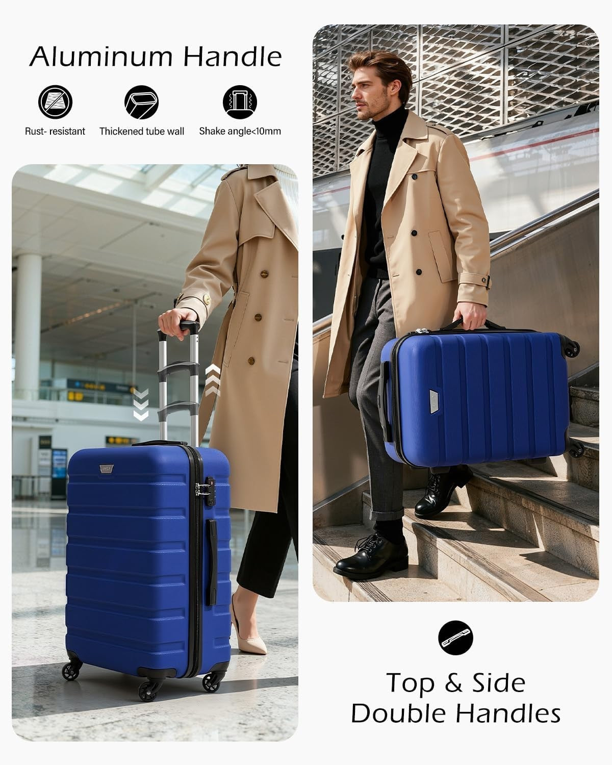 28in Large Hold Luggage Hard Shell Suitcase TSA Lock Quiet Spinner