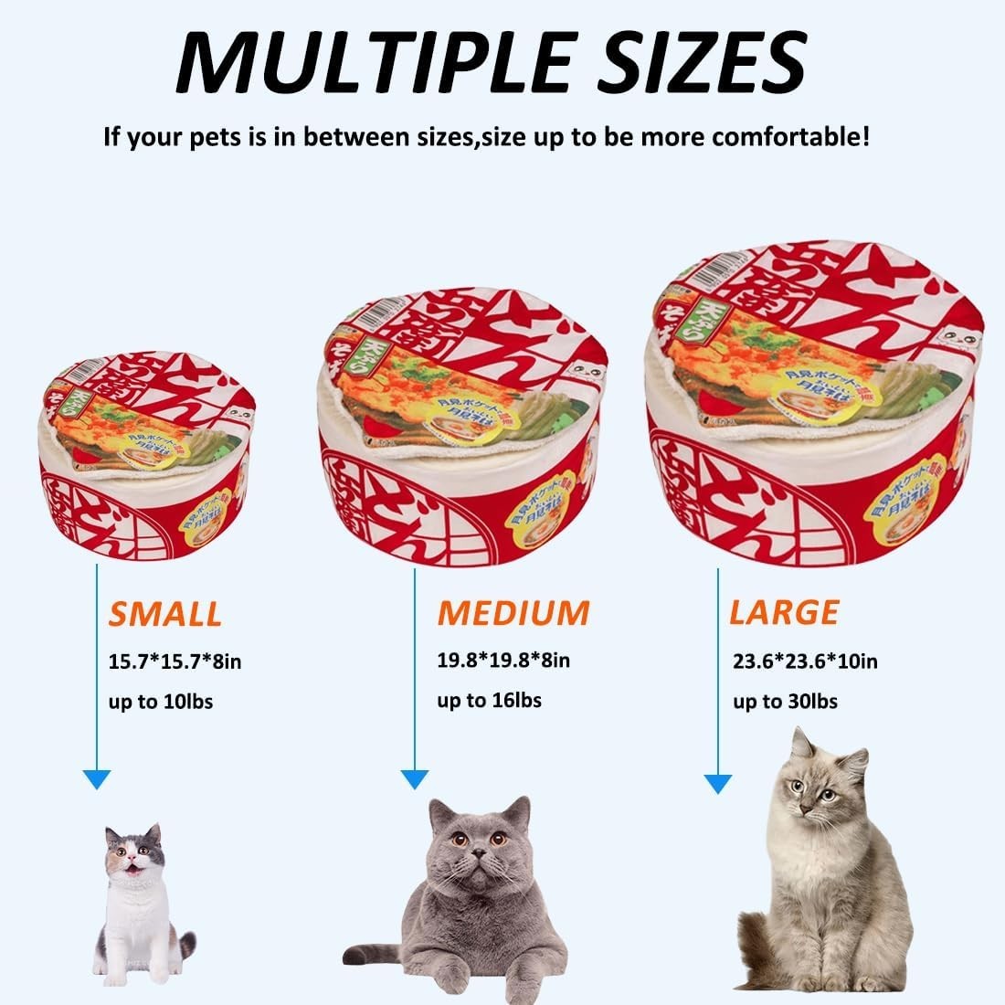 Cat Cave Bed Noodle Cup Hideaway Warm Pet House Non Slip Red L
