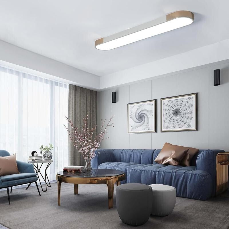 100CM Dimmable LED Ceiling Light Gold Remote Flush Mount Lamp 2880LM