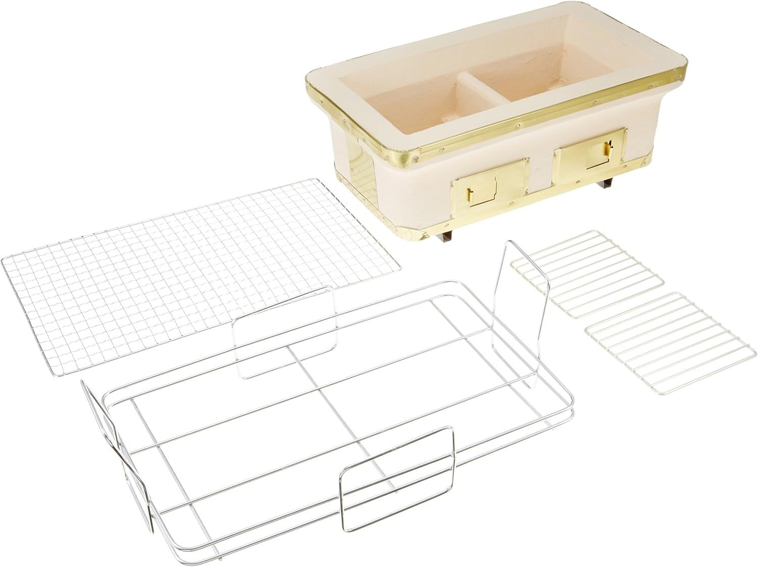 Large Japanese Hibachi Tabletop Charcoal Grill 41x24cm Clay BBQ Yakitori Cooker