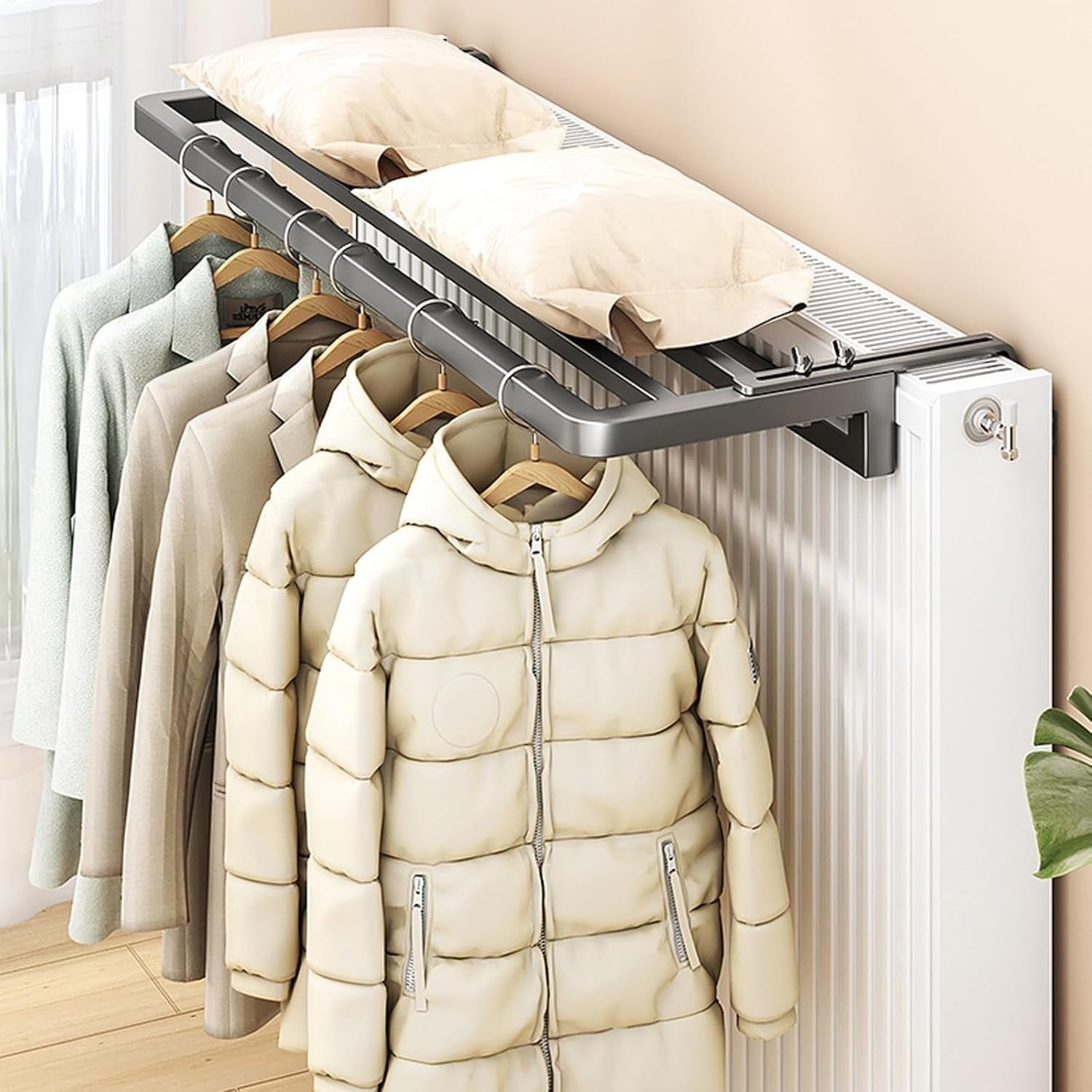 Adjustable Folding Radiator Clothes Drying Rack | Heat-Resistant Indoor Use