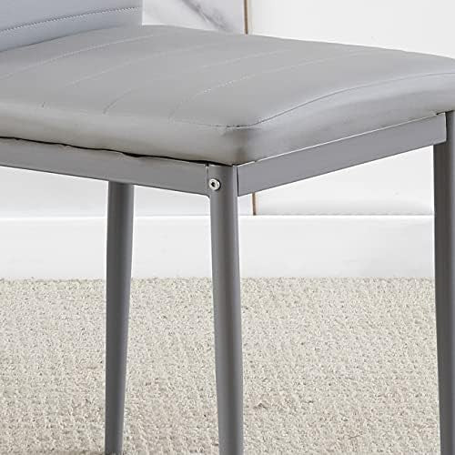 Square Glass Dining Table Set 75x75cm Grey Chairs 2 Seater Compact