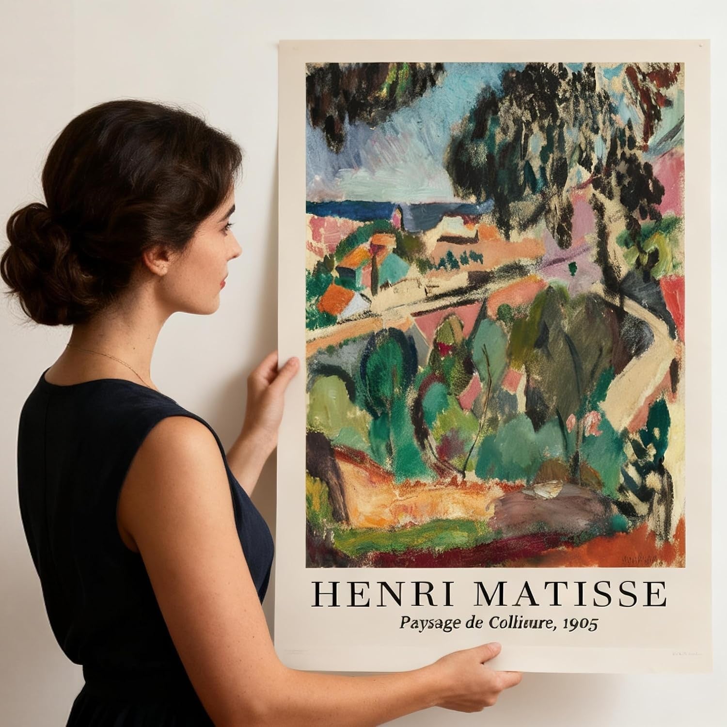 Abstract Landscape Canvas Wall Art Set of 3 Vintage Prints 50x70cm