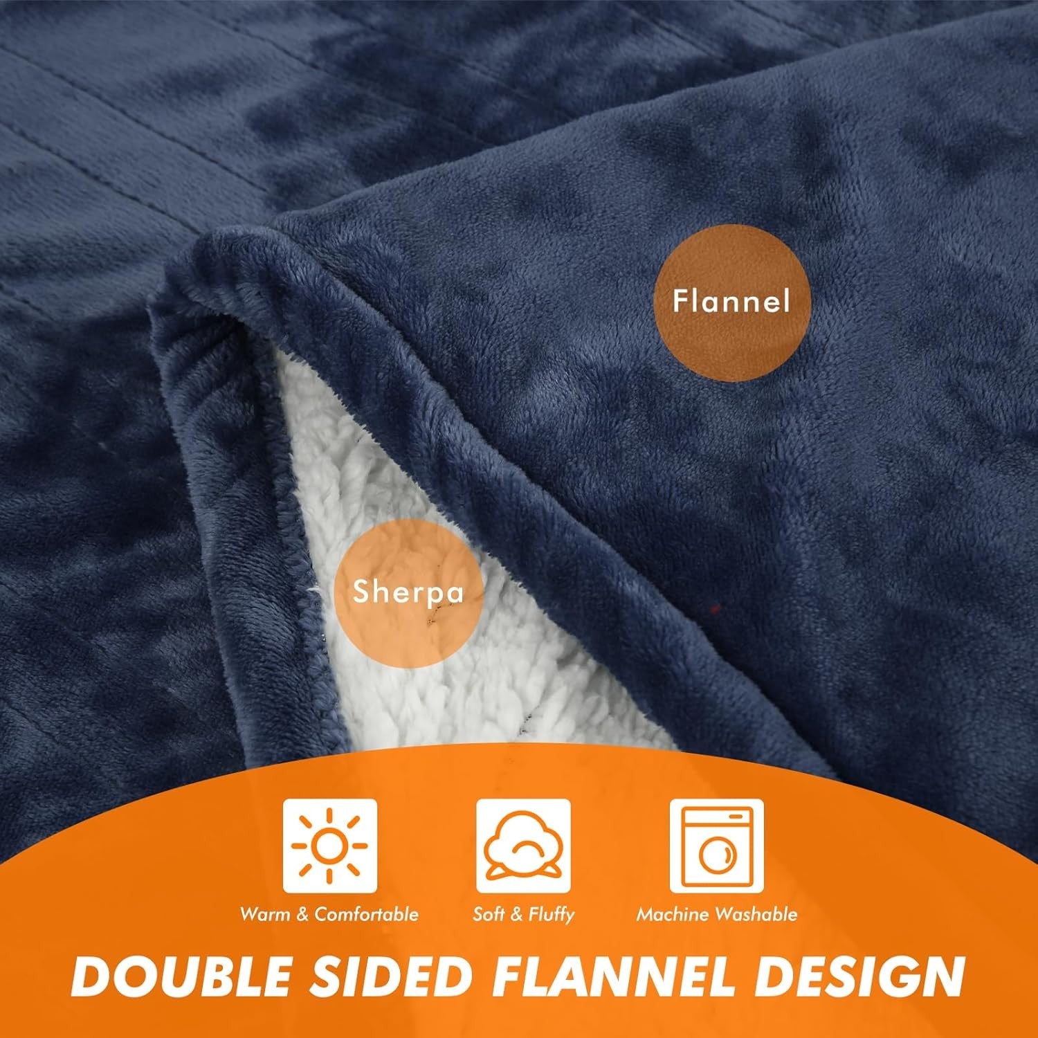 Electric Heated Throw Blanket 180x200cm Sherpa Fleece 10 Heat Timer