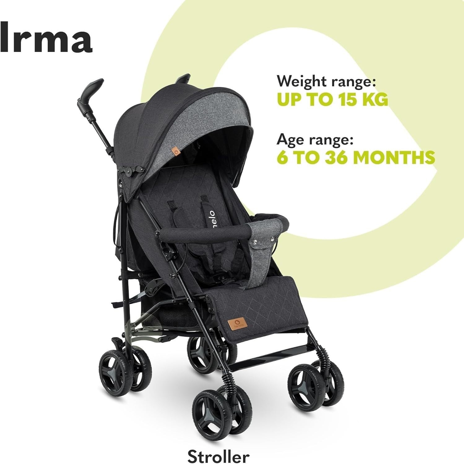 Foldable Baby Pram Lie Flat, Rotating Handles, Lightweight 7kg Travel