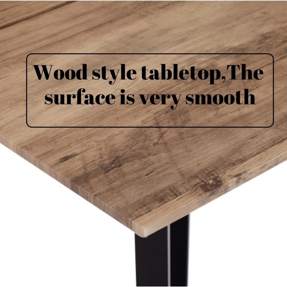 Modern Solid Wood Dining Table Set 4 Velvet Chairs Rectangular Kitchen