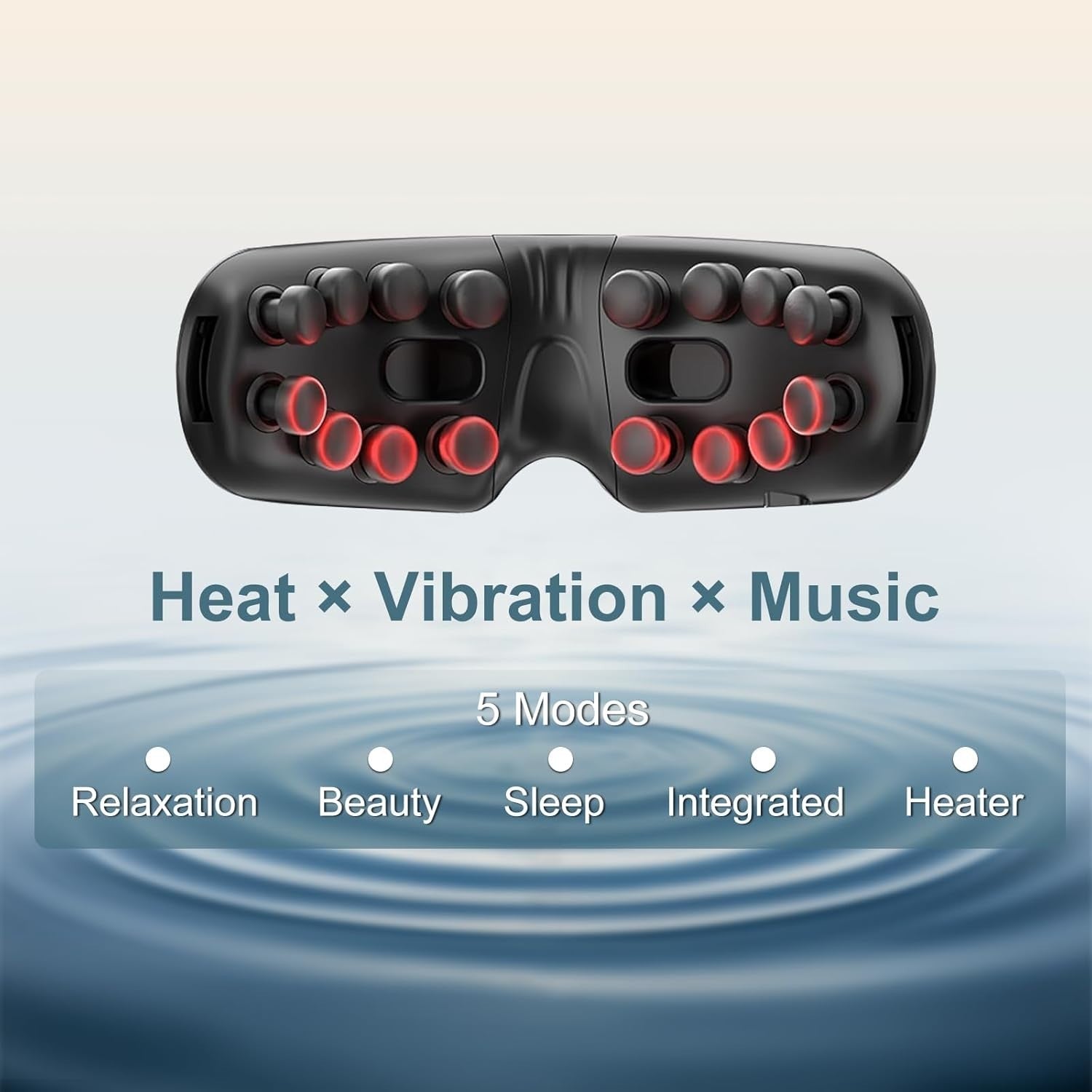 Ultra Light Heated Eye Massager Bluetooth Vibration Migraine Relief