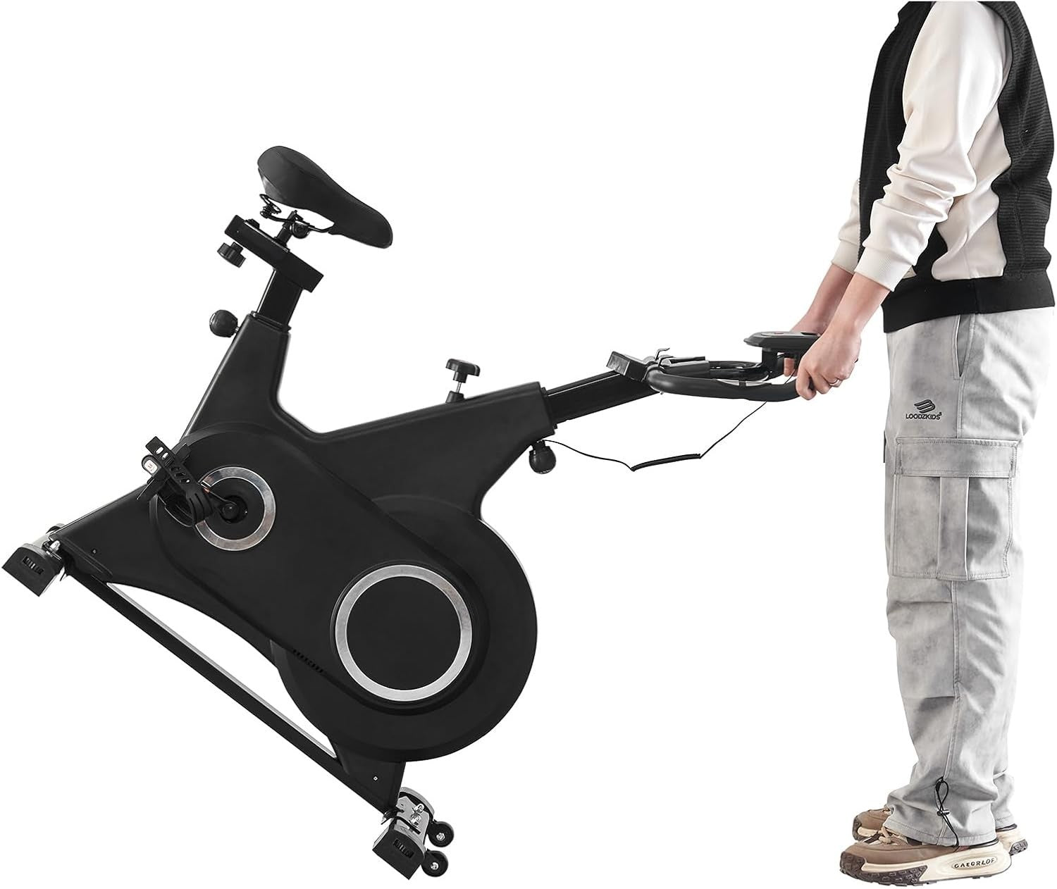Quiet Magnetic Spin Bike w/ LCD Monitor, Tablet Holder & Adjustable Seat