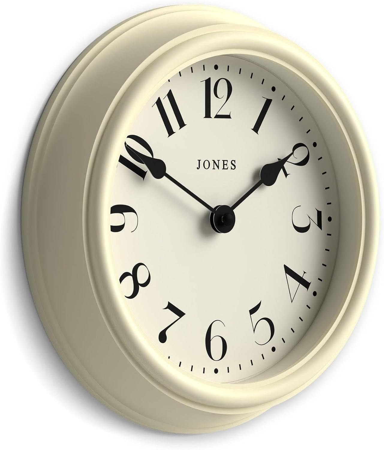 23cm Cream Wall Clock Modern Classic Design | Quiet Quartz | Kitchen Bedroom Off