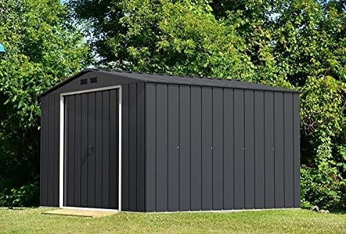 Extra Large Metal Garden Storage Shed 10x10ft Waterproof Outdoor Tool Shed