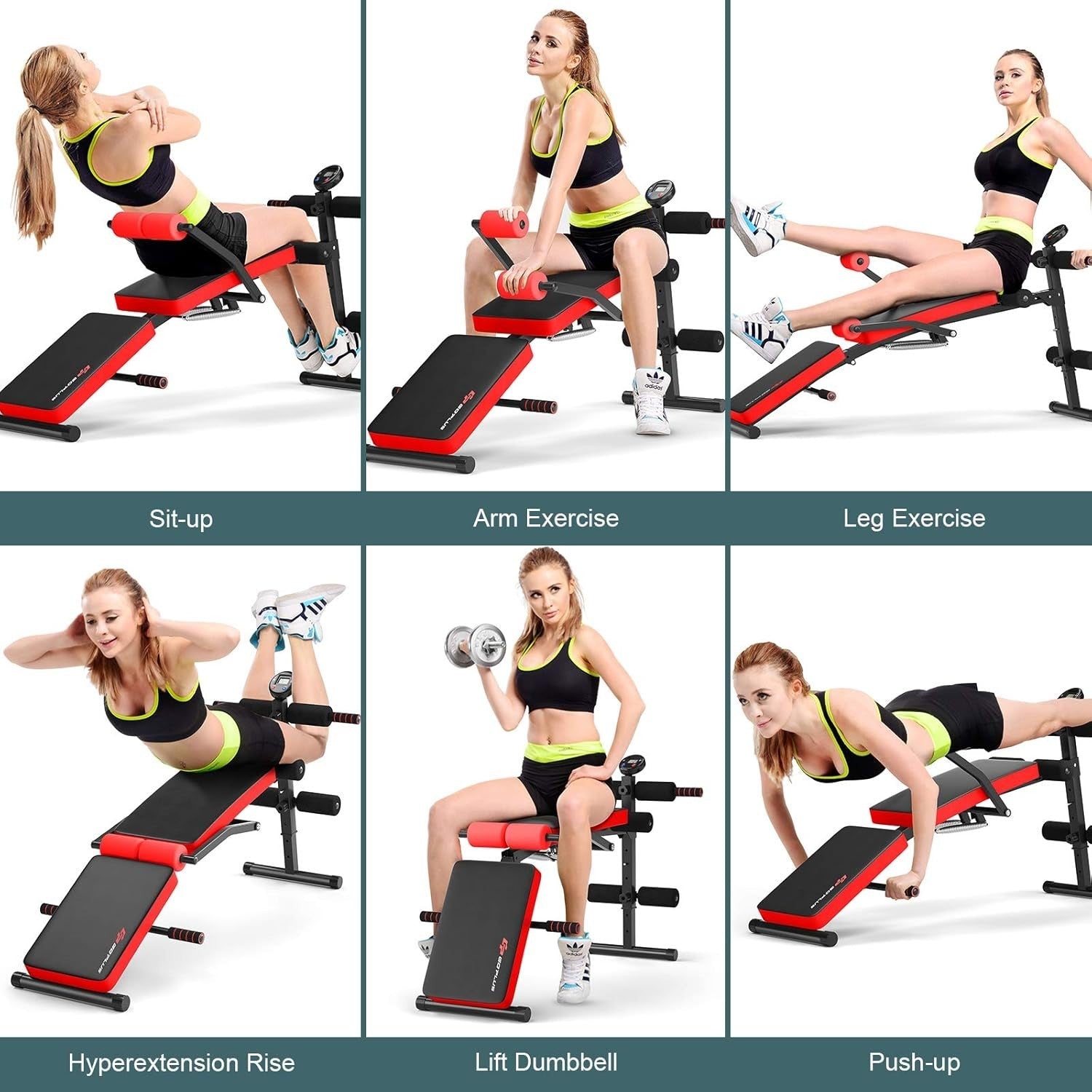 Foldable Ab Crunch Bench With LCD Tracker 5-Level Home Fitness Board
