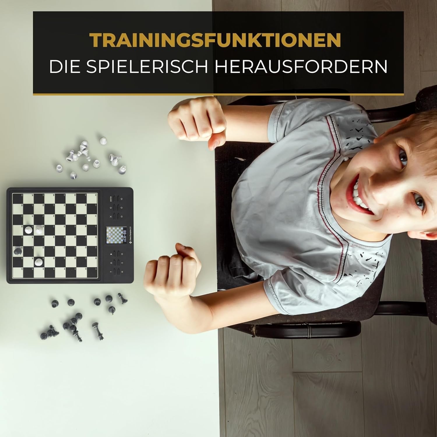 Electronic Chess Trainer Board with Tips, Move Suggestions & Mini Games