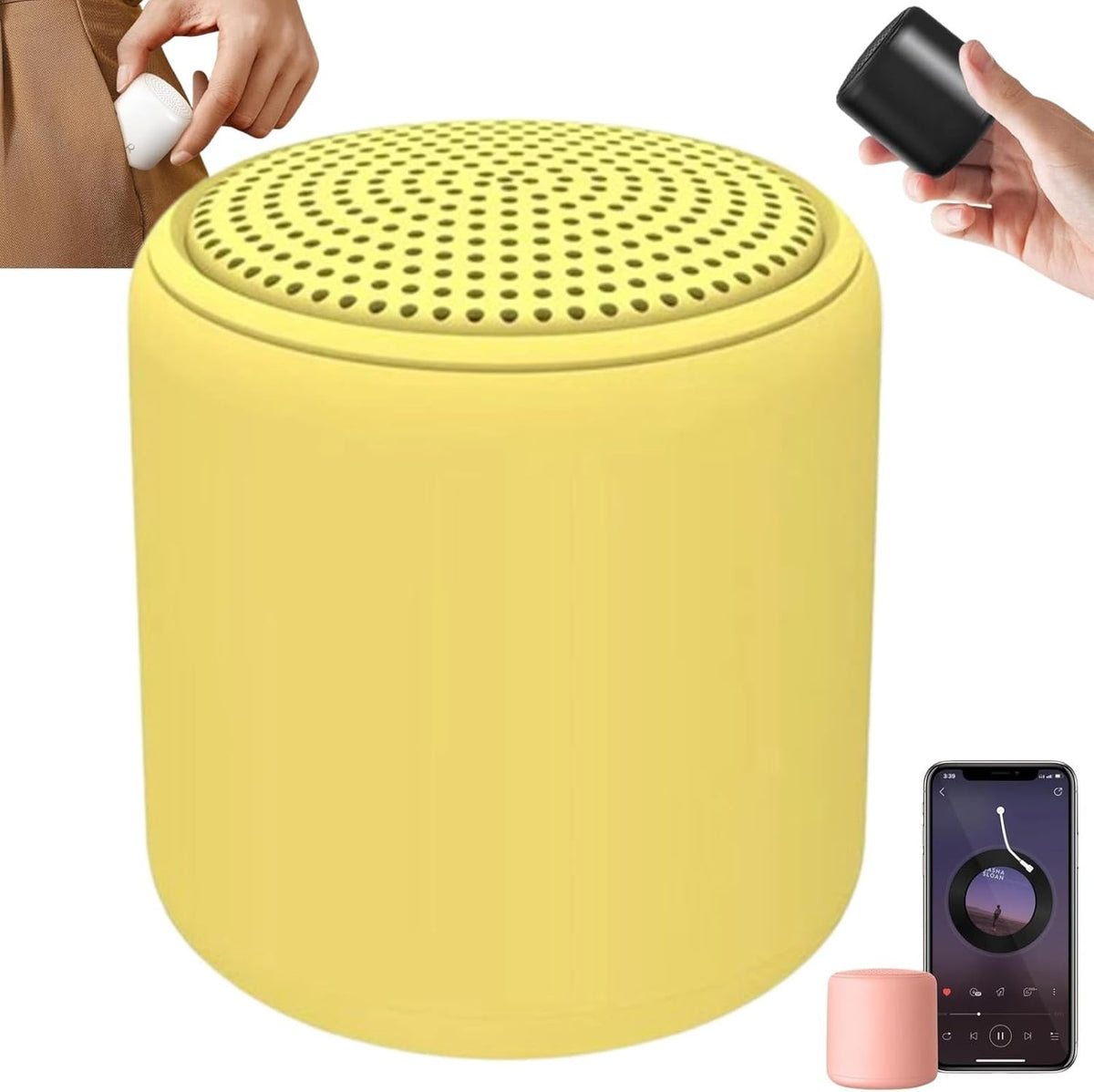 Portable White Noise Sound Machine Bluetooth Travel Speaker lemon yellow