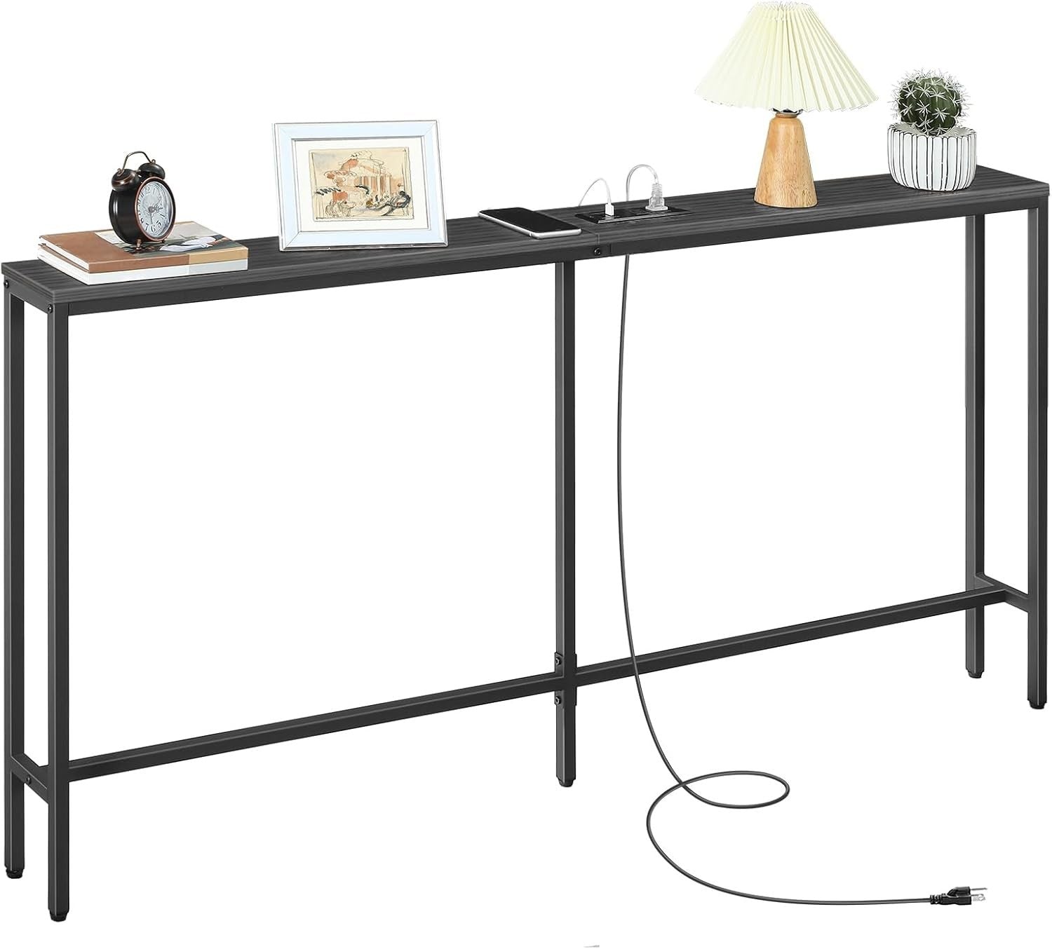 160cm Narrow Console Table with USB & Plug Sockets – Ideal for Hallway