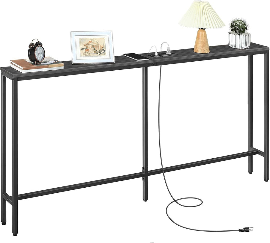 160cm Narrow Console Table with USB & Plug Sockets – Ideal for Hallway