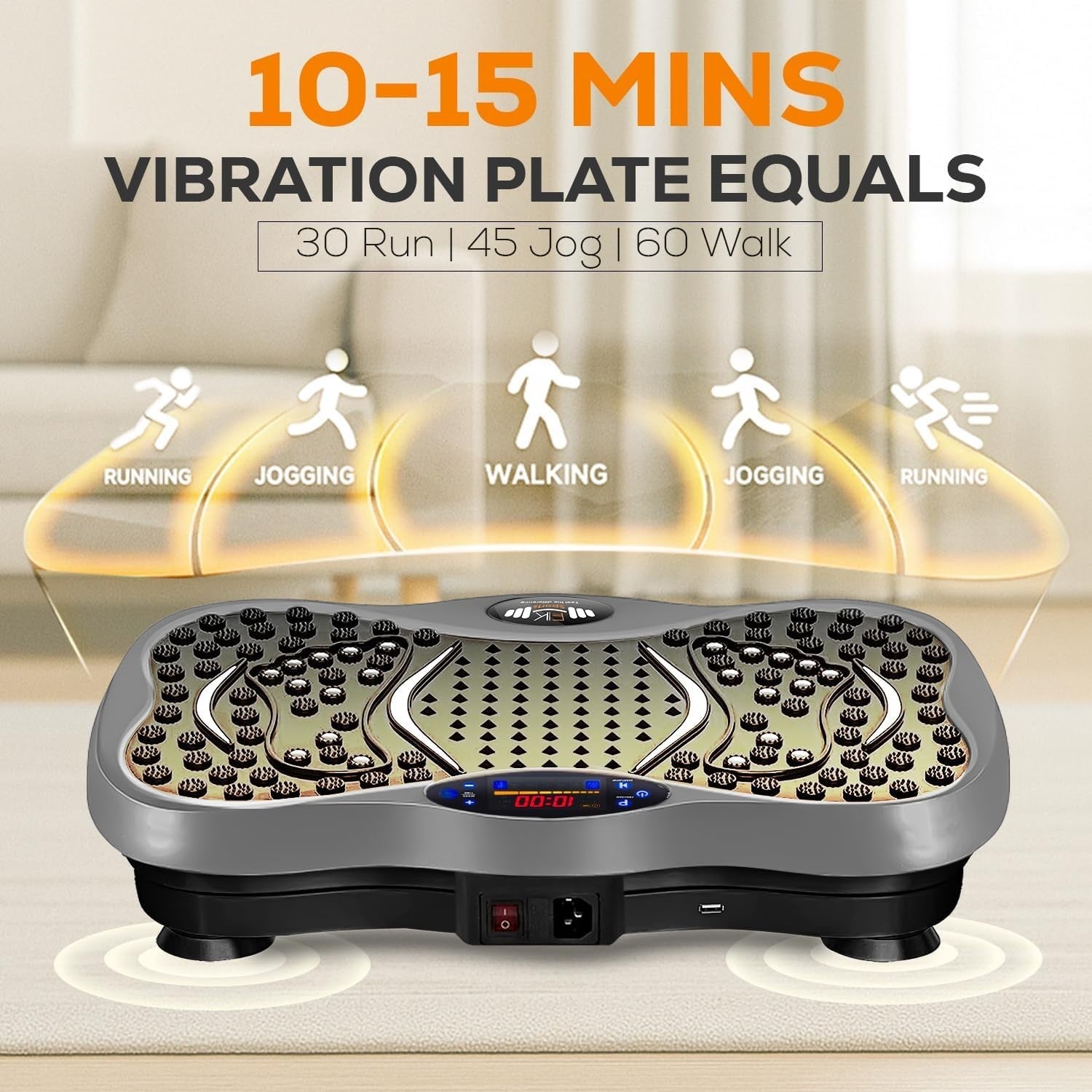 Vibration Plate Exercise Machine 99 Levels Bluetooth Remote 120KG