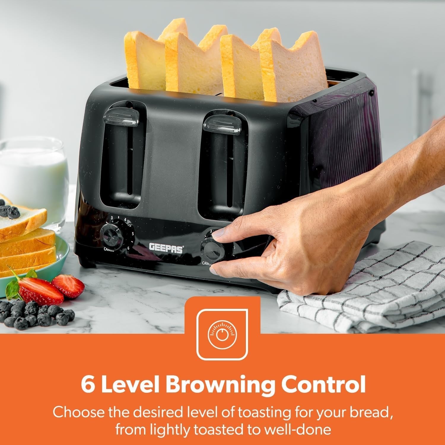 Coffee Maker Kettle Toaster Set | 1.5L Brew | 1.7L Jug | 4 Slice | Black