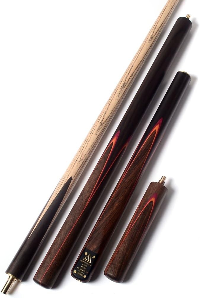 57" 3/4 Joint Ash Snooker Pool Cue 9.5mm Tip Extensions Case