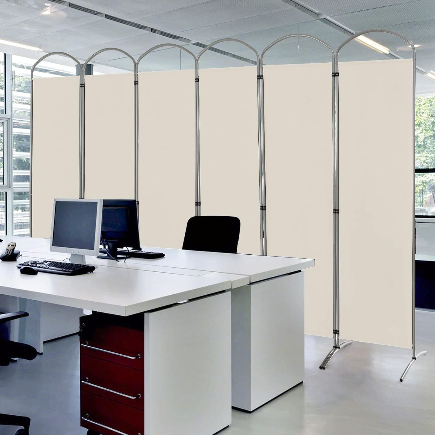 6 Panel White Folding Room Divider Privacy Screen Freestanding Partition 331x188