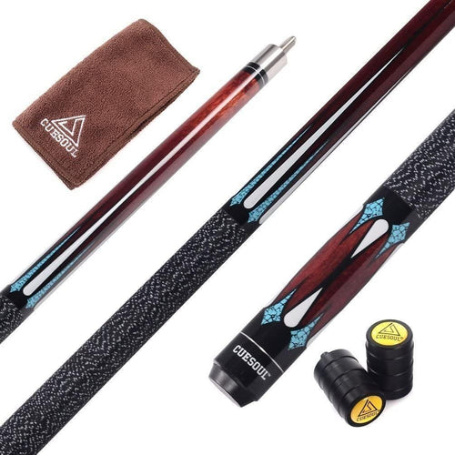 58” Maple Pool Cue 11.5mm Layered Tip 1/2 Joint Irish Linen 19oz
